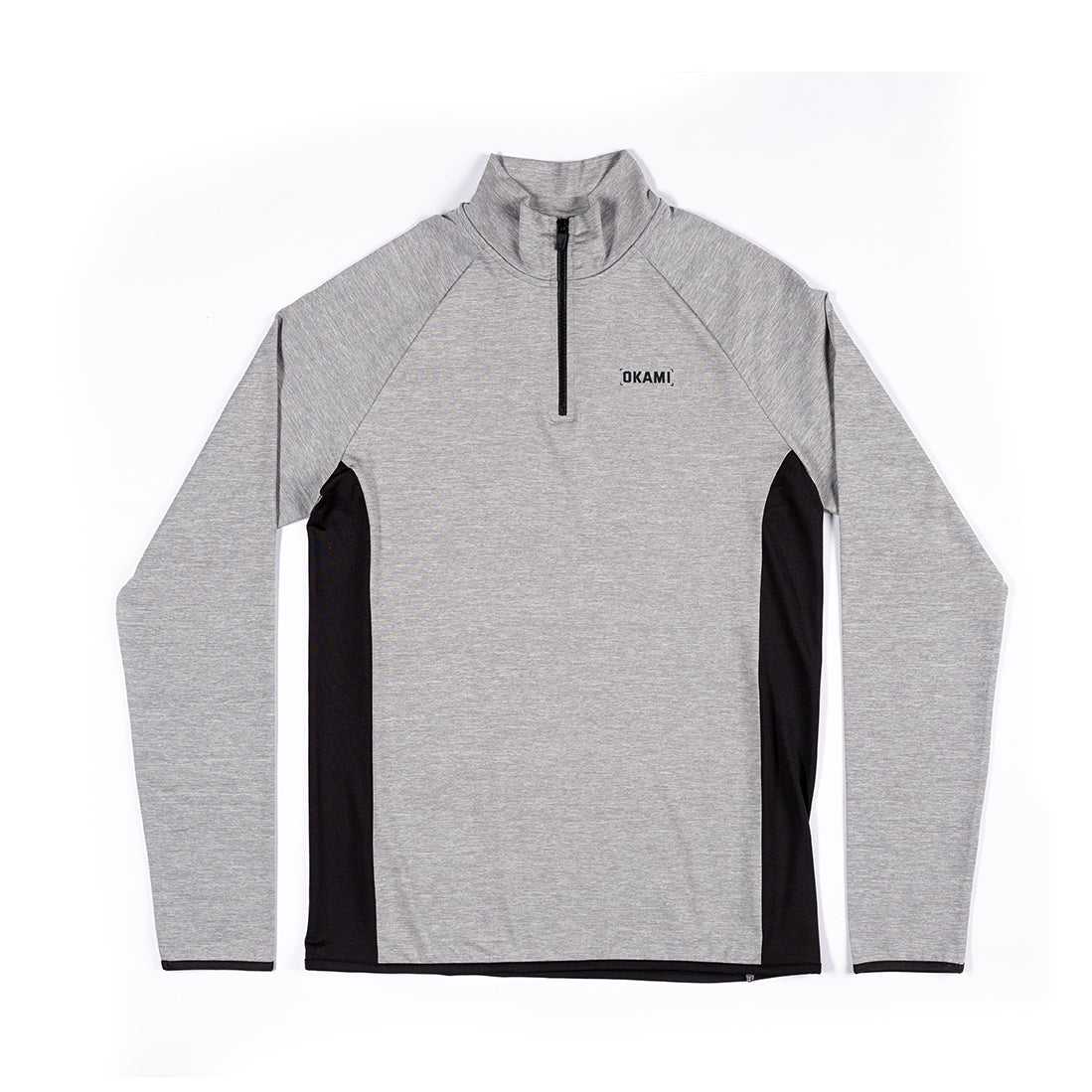 Furnace ¼ Zip Top – Grey Space dye - Okami Sport