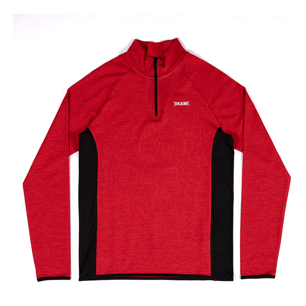 Furnace ¼ Zip Top – Red Space Dye - Okami Sport