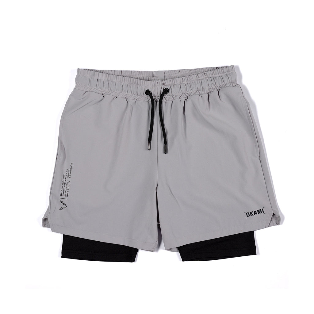 Summit 7 inch Short – Light Grey - Okami Sport